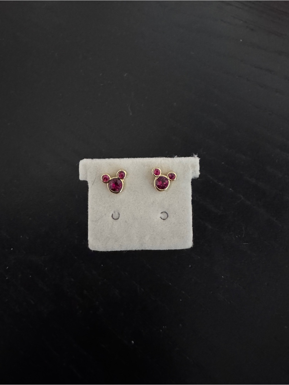 Authentic Disney Ruby Mickey Ear Stud Earrings